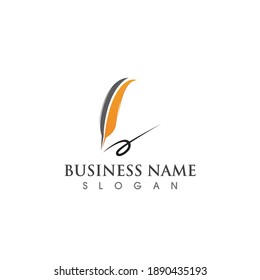 Logotipo de pluma de plumas e imagen vectorial de símbolo