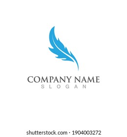 Feather pen logo and symbol vector