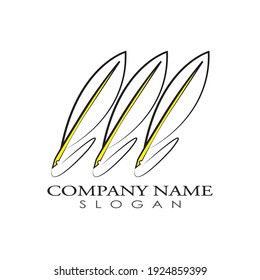 Feather pen logo and symbol vector image