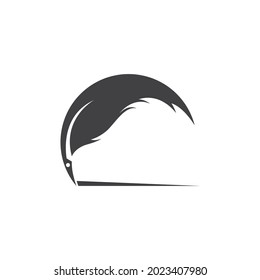 Feather pen logo and symbol vector