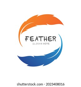 Feder-Logo und Vektorsymbol