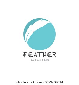 Feather pen logo and symbol vector
