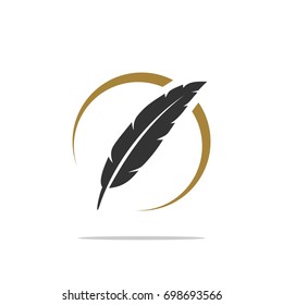 Feather Pen Logo Template Illustration Design. Vector EPS 10.