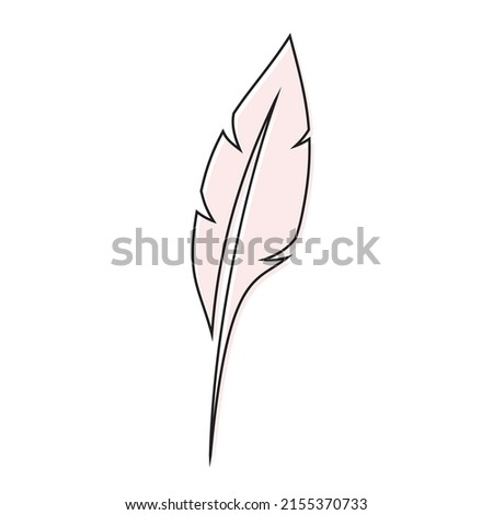 Feather pen logo template. Quill symbol vector design. Isolated nib icon on white background.