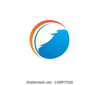 Feather pen Logo template Vector illustration
