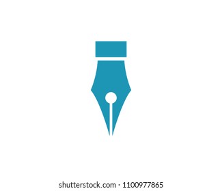 Feather pen Logo template Vector illustration