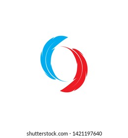 Feather pen Logo template Vector illustration