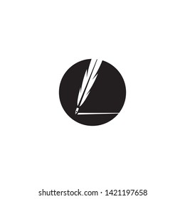 Feather pen Logo template Vector illustration