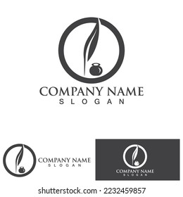 Pluma de plumas Modelo de logotipo Ilustración vectorial