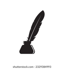 Feather pen Logo Template Vector Icon Design