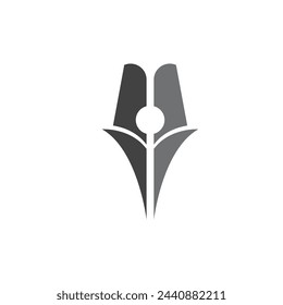 Feather pen Logo template Vector illustration