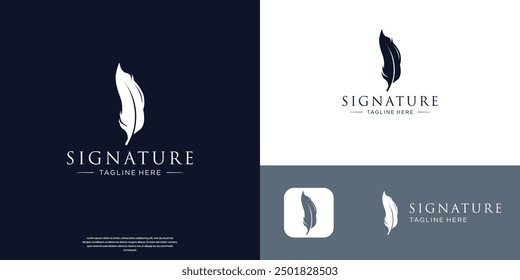 feather pen logo vector logo design for your business company identity