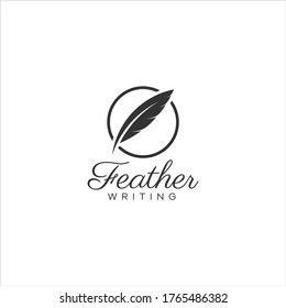 Feather pen logo vector graphic premium download