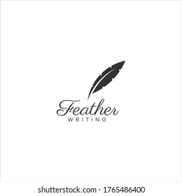 Feather pen logo vector graphic premium download
