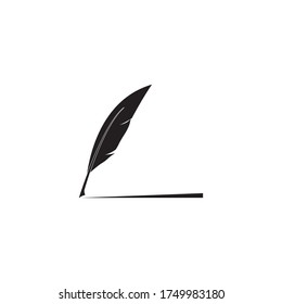 Feather pen  logo vector template
