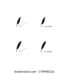Feather pen  logo vector template