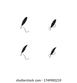 Feather pen  logo vector template