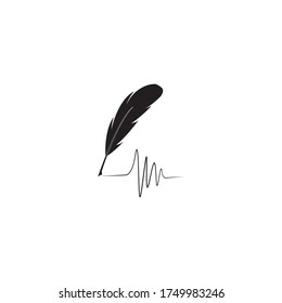 Feather pen  logo vector template