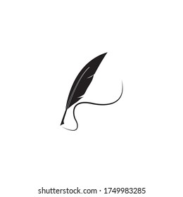 Feather pen  logo vector template