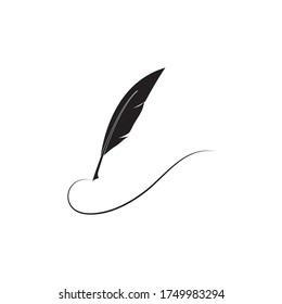 Feather pen  logo vector template
