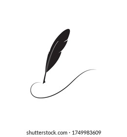 Feather pen  logo vector template