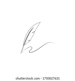 
Feather pen  logo vector template