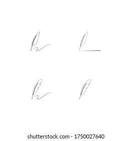 
Feather pen  logo vector template