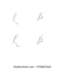 
Feather pen  logo vector template