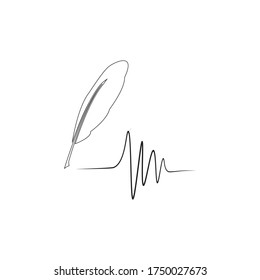 
Feather pen  logo vector template
