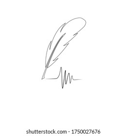 
Feather pen  logo vector template