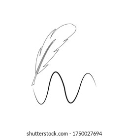 
Feather pen  logo vector template