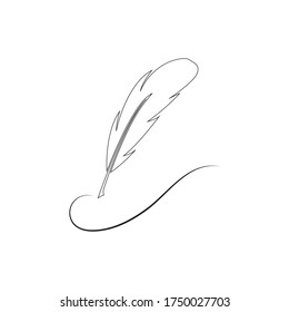 
Feather pen  logo vector template