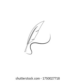 
Feather pen  logo vector template