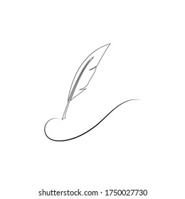 
Feather pen  logo vector template