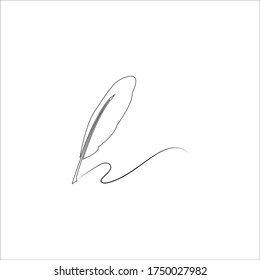 
Feather pen  logo vector template