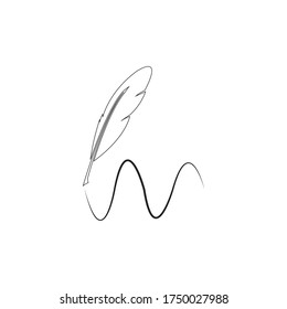 
Feather pen  logo vector template