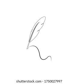 
Feather pen  logo vector template
