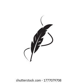 Feather pen  logo vector template