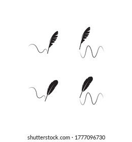 Feather pen  logo vector template