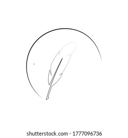 Feather pen  logo vector template