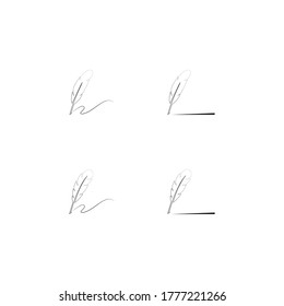 Feather pen  logo vector template