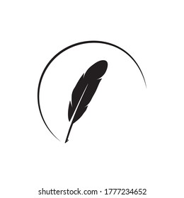 Feather pen  logo vector template