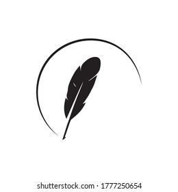 Feather pen  logo vector template