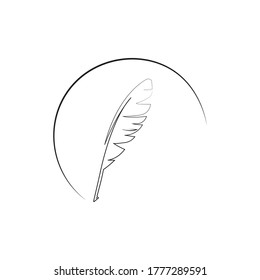 Feather pen  logo vector template