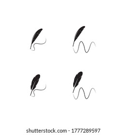 Feather pen  logo vector template