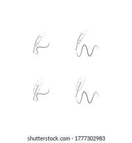 Feather pen  logo vector template