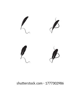 Feather pen  logo vector template