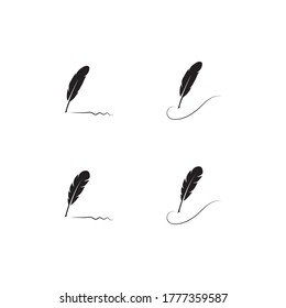 Feather pen  logo vector template