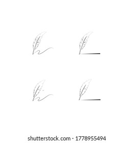 Feather pen  logo vector template