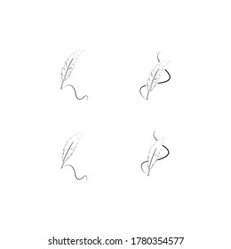 Feather pen  logo vector template